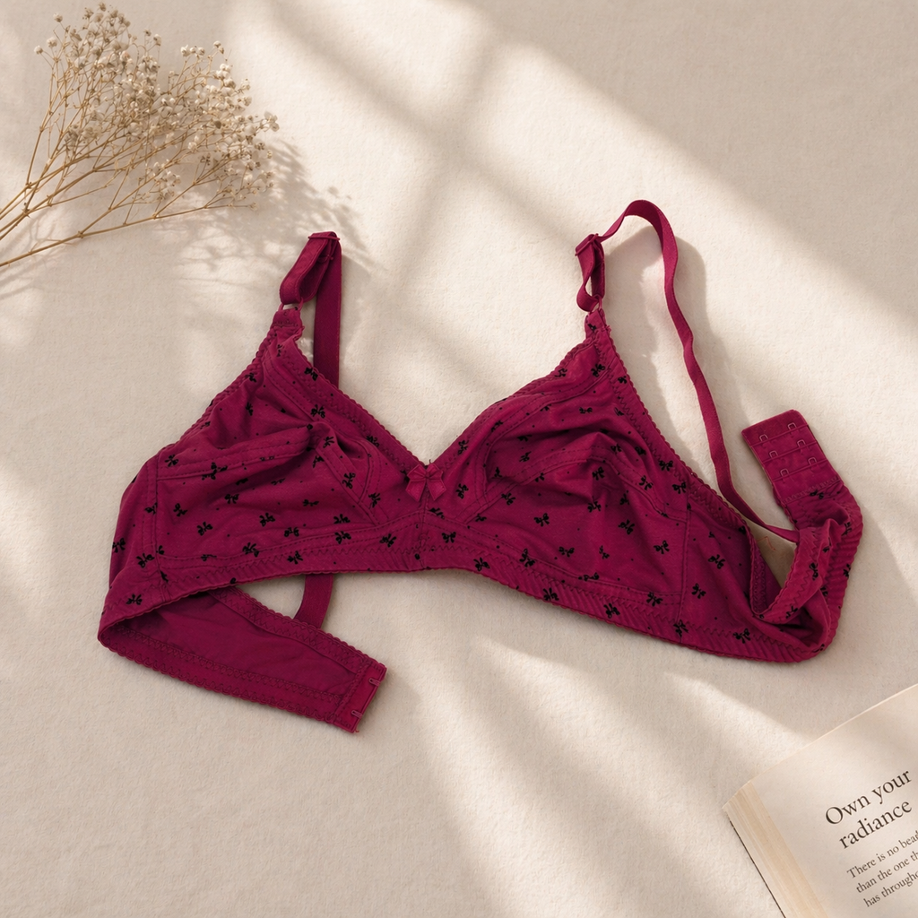 Butterfly Design Very Fine Quailty Daily Wear Jersey Bra