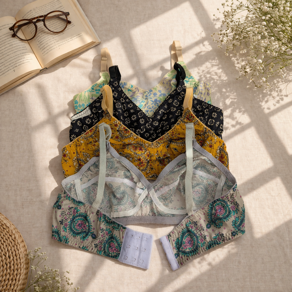 Pack of 4 Easywear Colorful Lawn Bra's