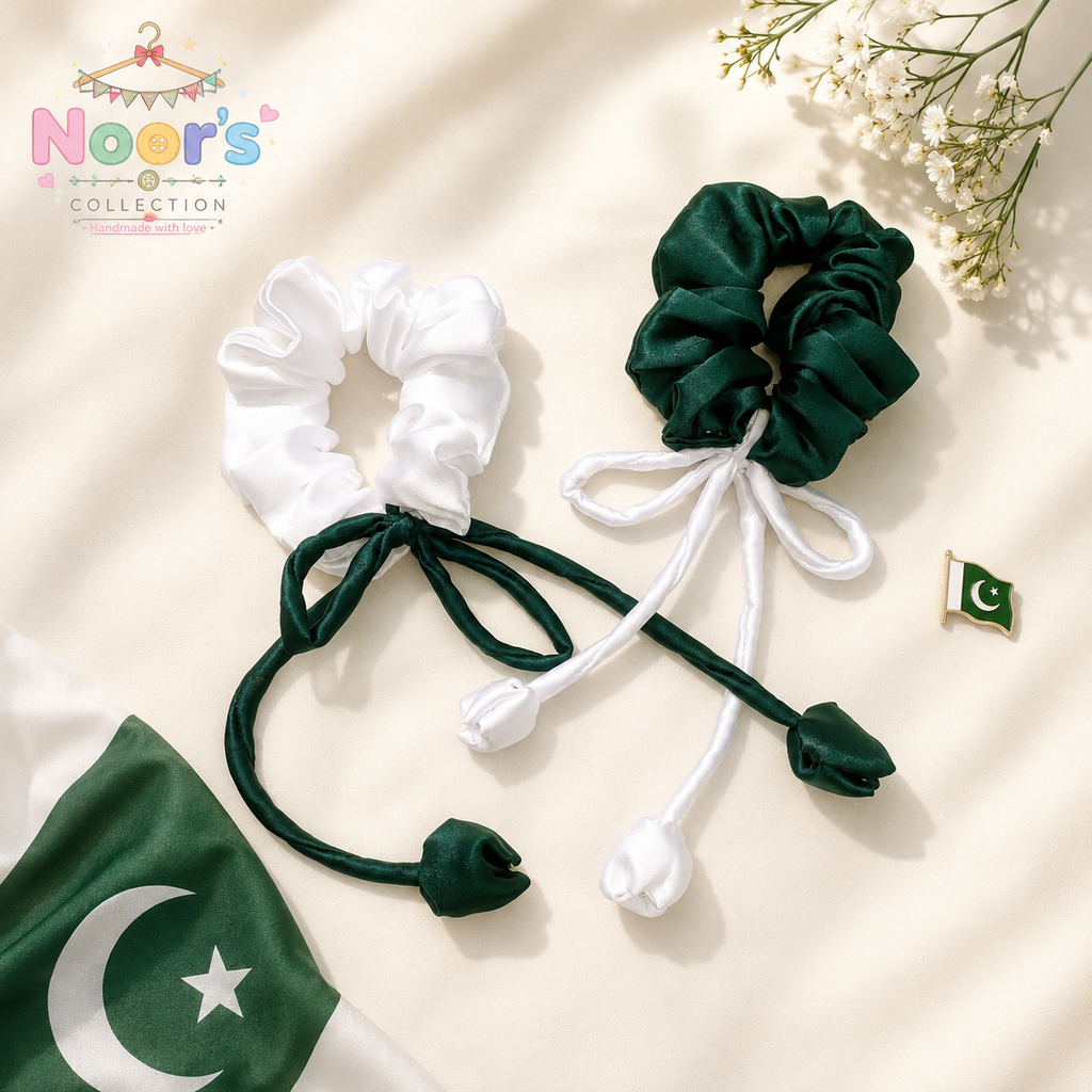 Pack of 2 14 August Theme Scrunchies by Noor
