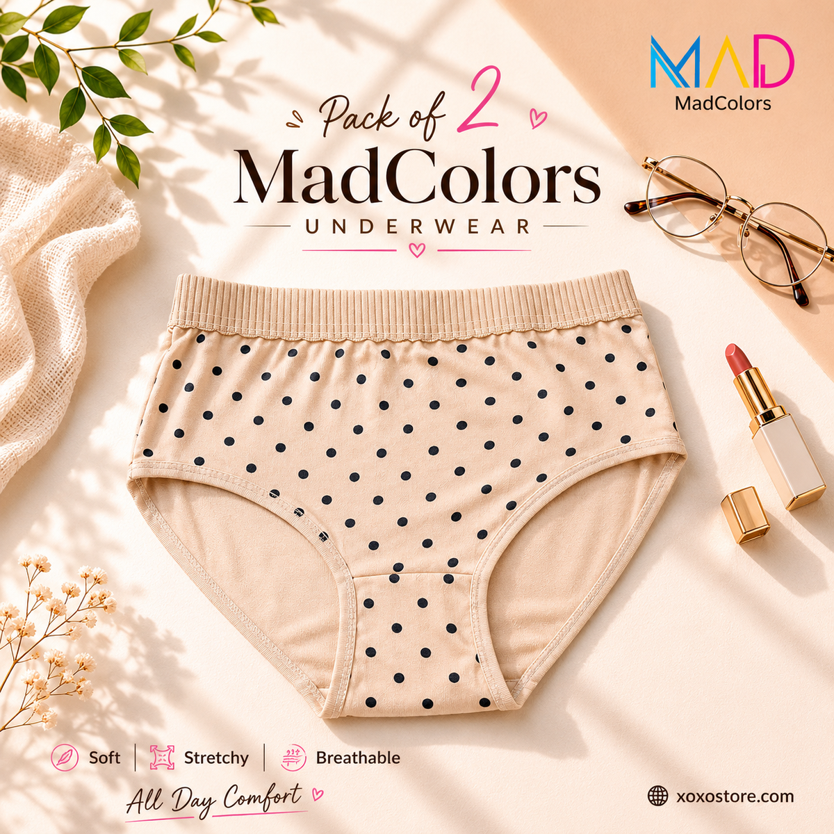 Pack of 2 Easywear Dotted Underwear