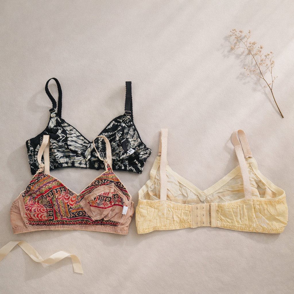 Pack of 3 Colorful Lawn Bra's