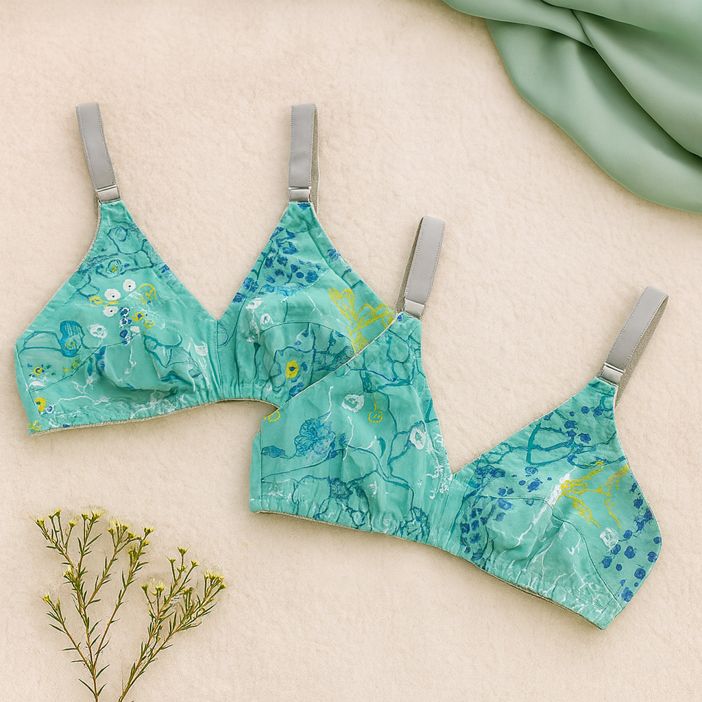 Colorfull Design Mix Fabric Bra