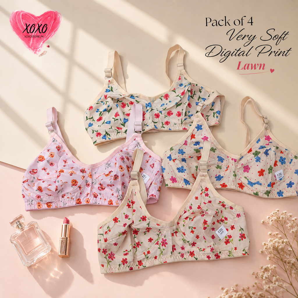 Pack of 4 Very Soft Digital Print Lawn