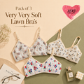 Pack of 3 Very Fine Quailty Lawn Bra's