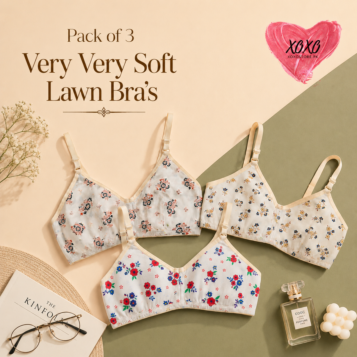 Pack of 3 Very Fine Quailty Lawn Bra's