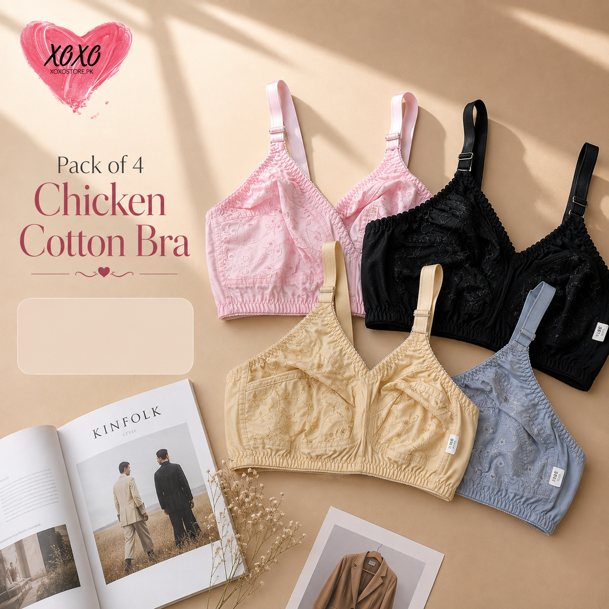 Pack of 4 Very Fine Quailty Chicken Cotton Bras