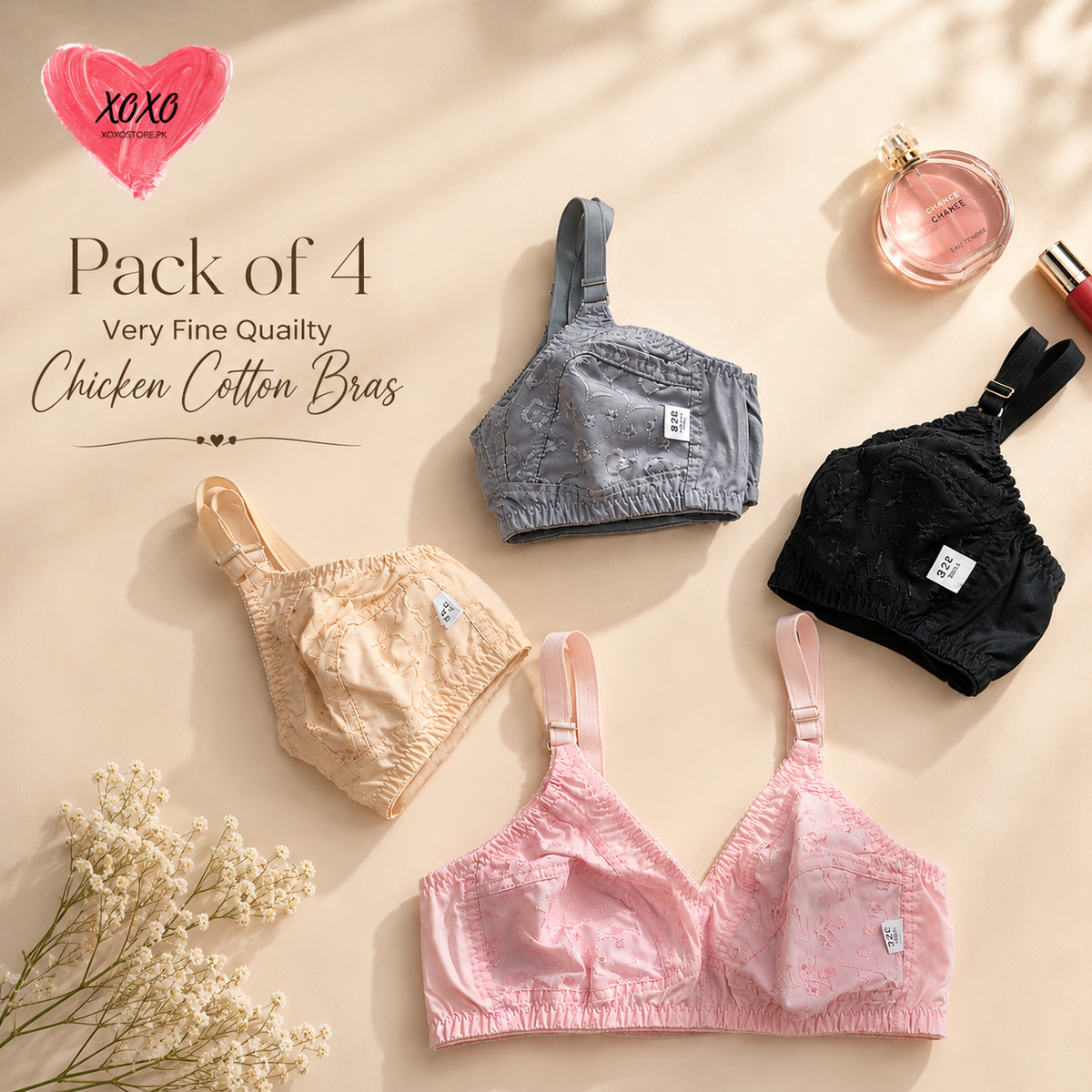 Pack of 4 Very Fine Quailty Chicken Cotton Bras