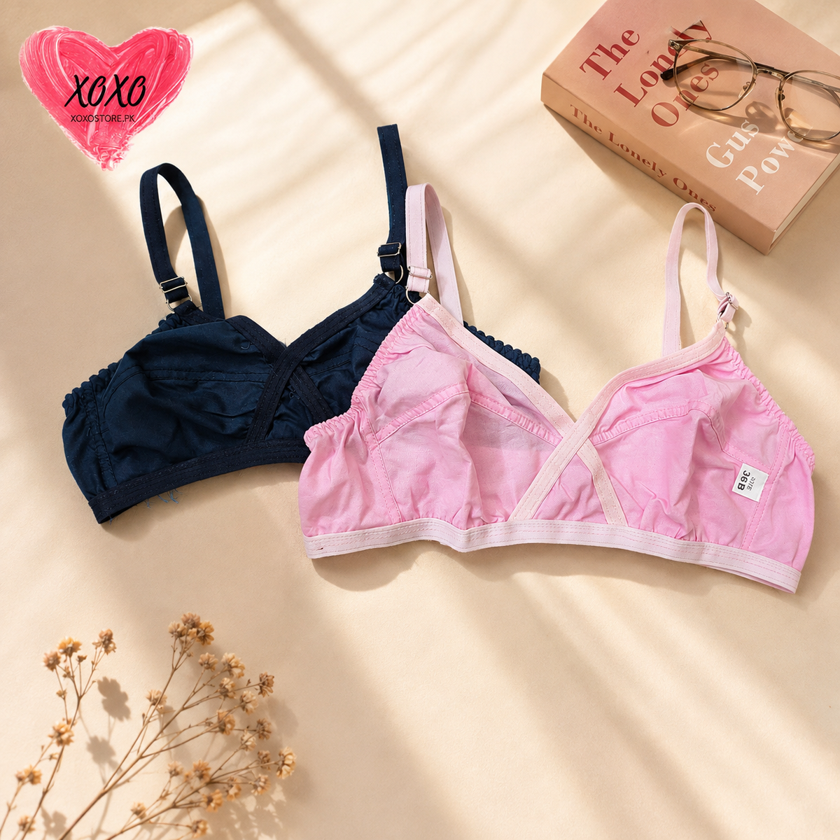 Pack of 4 Easywear Cross Design Very Soft Cotton Bras