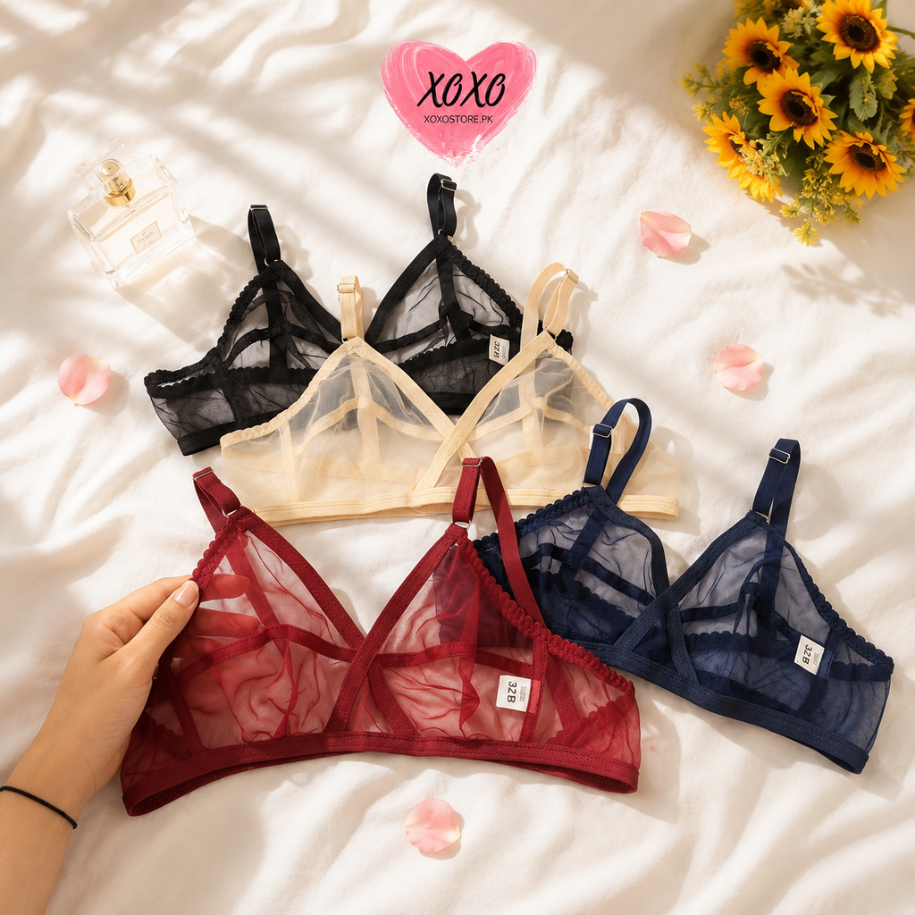 Pack of 4 Hollow Easywear Soft Net Bra
