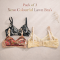 Pack of 3 Colorful Lawn Bra's