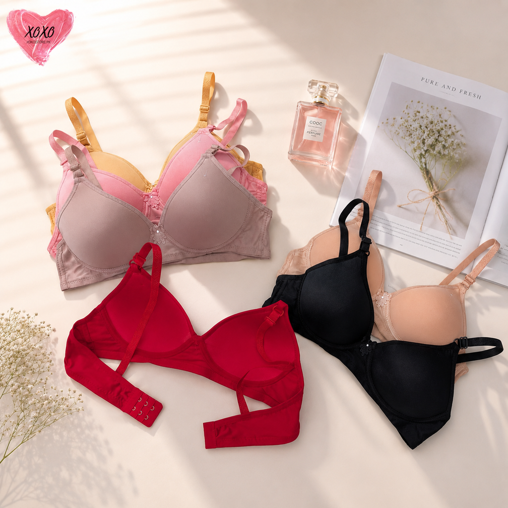 Single Padded Flower Design Soft Bra
