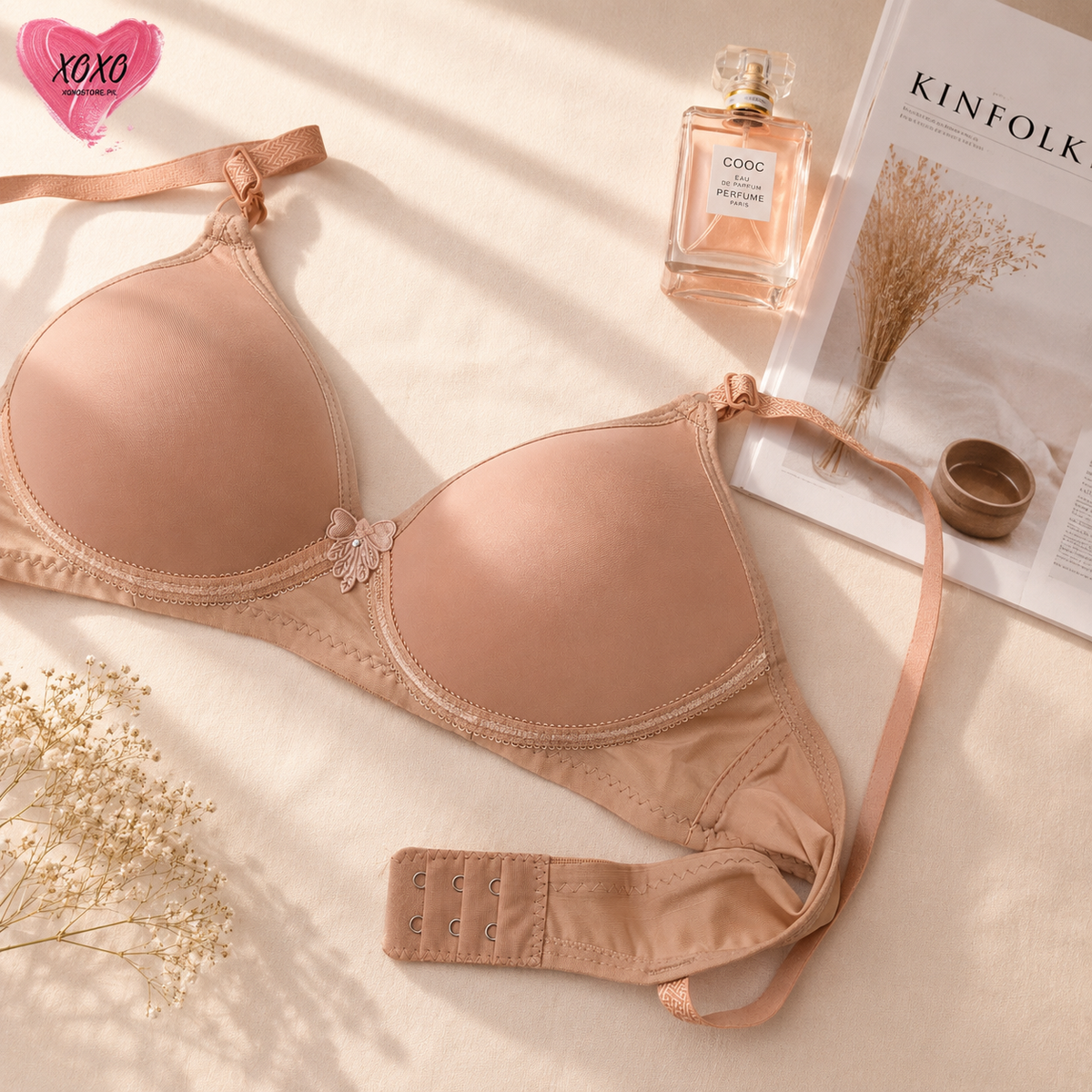 Single Padded Flower Design Soft Bra