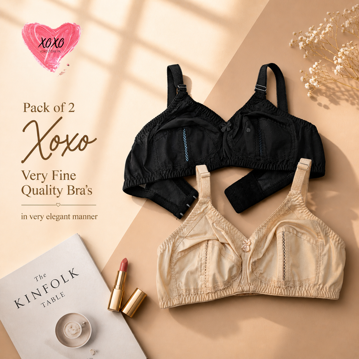 Pack of 2 Easywear Very Fine Quailty Centre Design Bra's