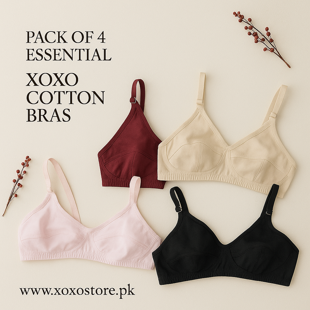Pack of 4 Essential Easywear Cotton Bras