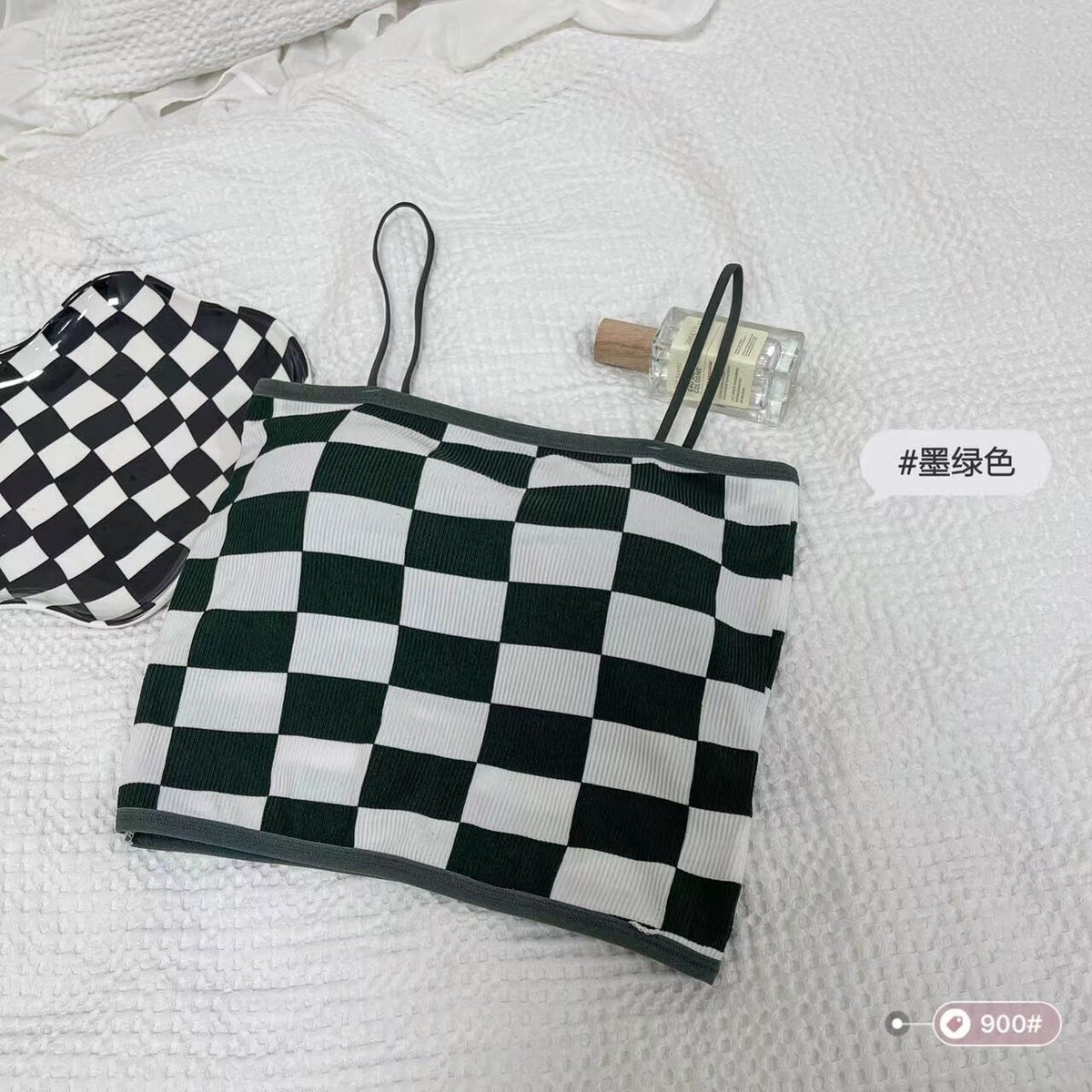 Chess Design Light Padded Camisole/Long Bra