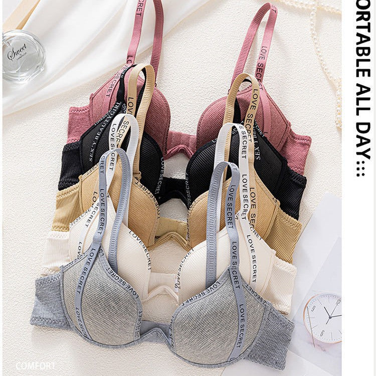 Double Padded Plunge Design Jersey Pushup Bra