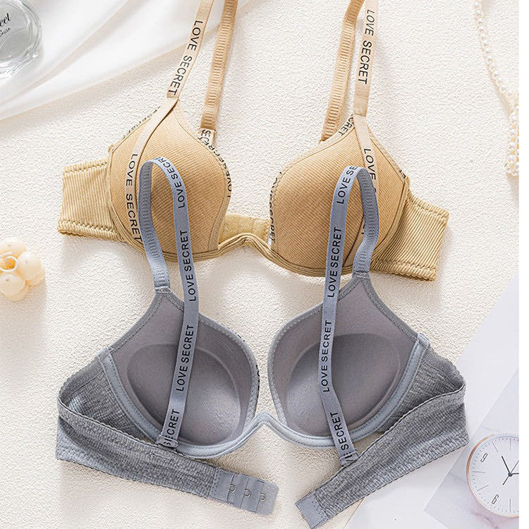 Double Padded Plunge Design Jersey Pushup Bra