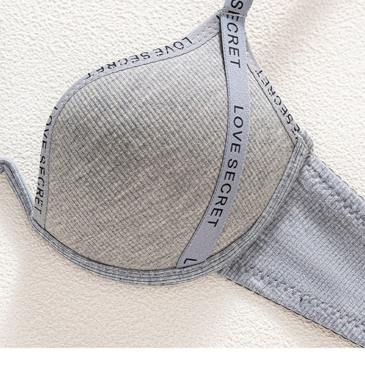 Double Padded Plunge Design Jersey Pushup Bra