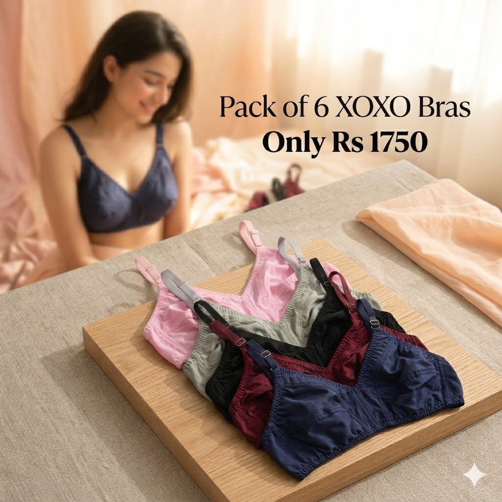 Pack of 6 Easywear Daily Wear Cotton Bra's