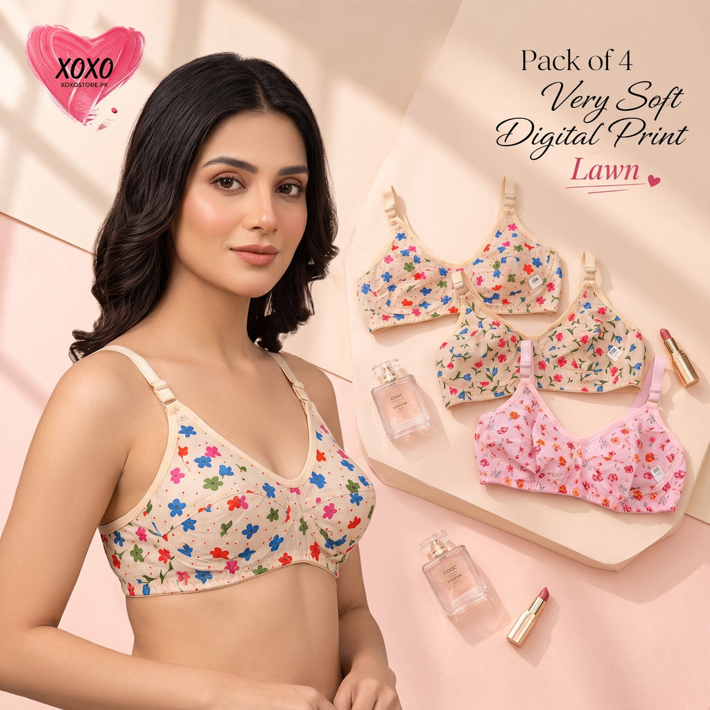 Pack of 4 Very Soft Digital Print Lawn