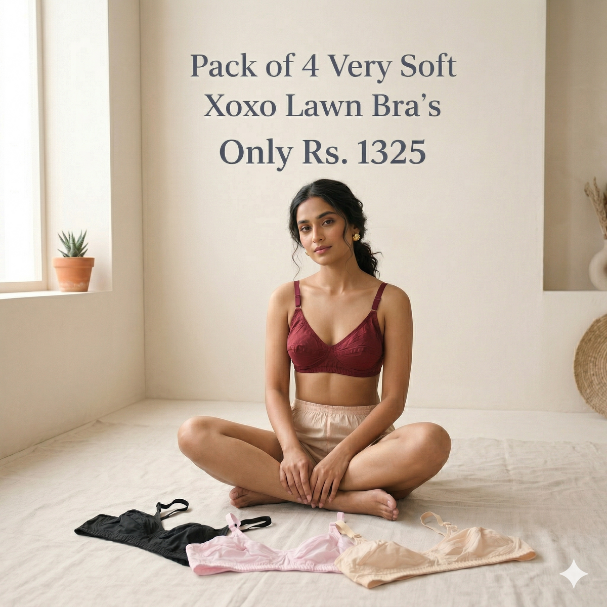 Pack of 4 Very Very Soft Lawn Bra's