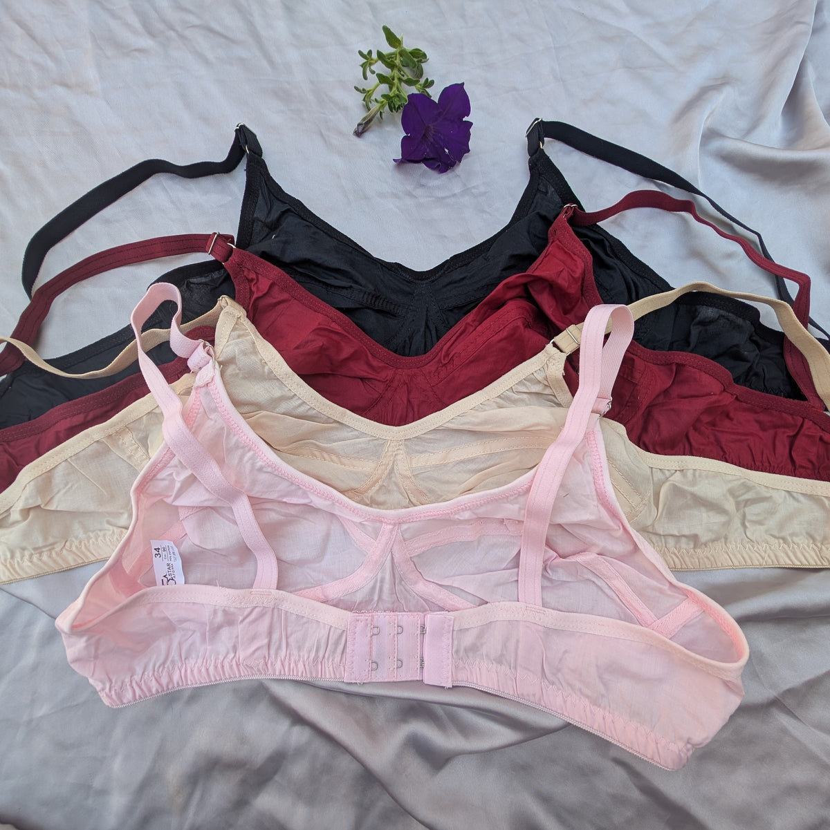 Simple Basic Color Lawn Bra's