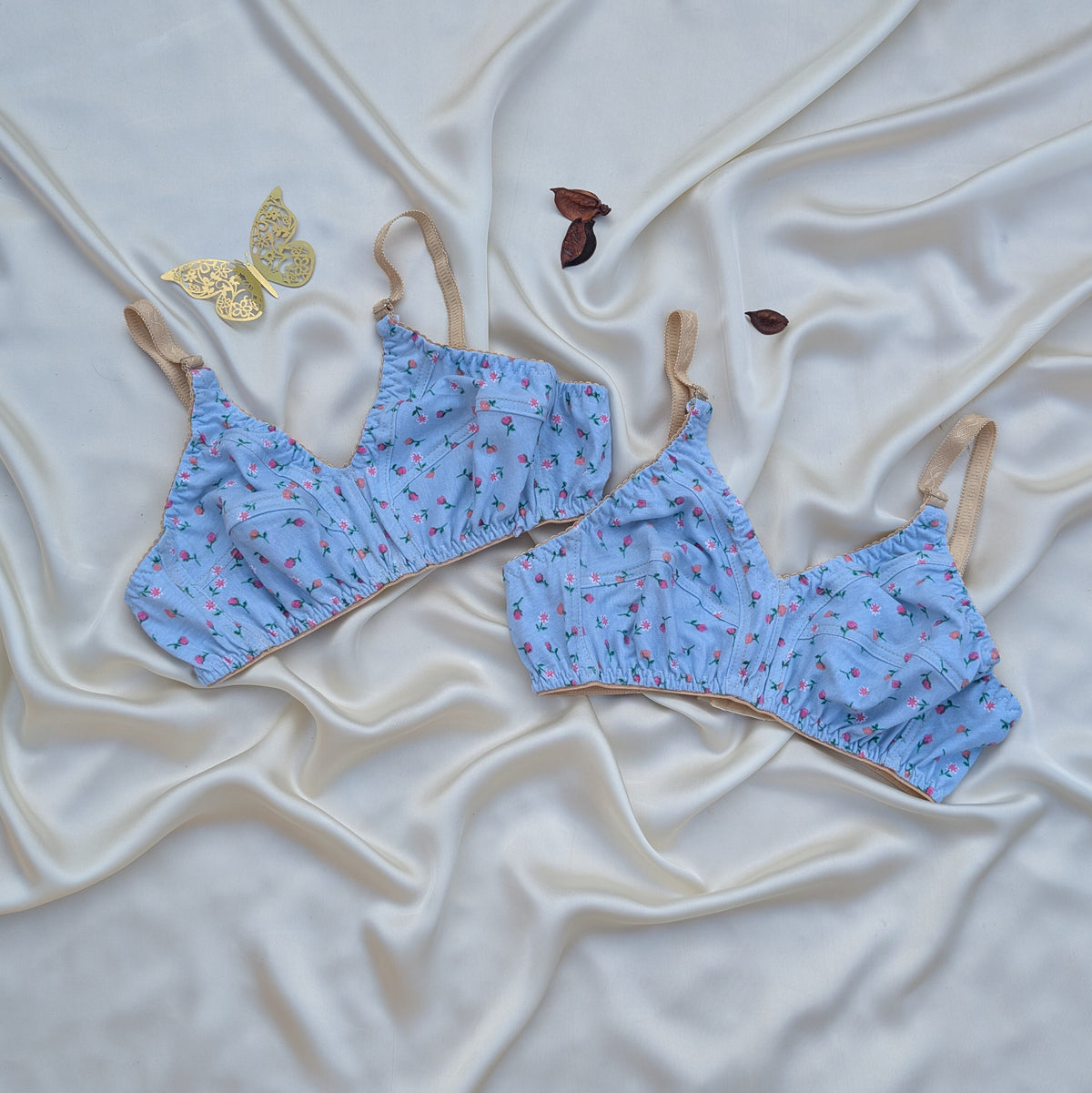 Colorfull Design Mix Fabric Bra