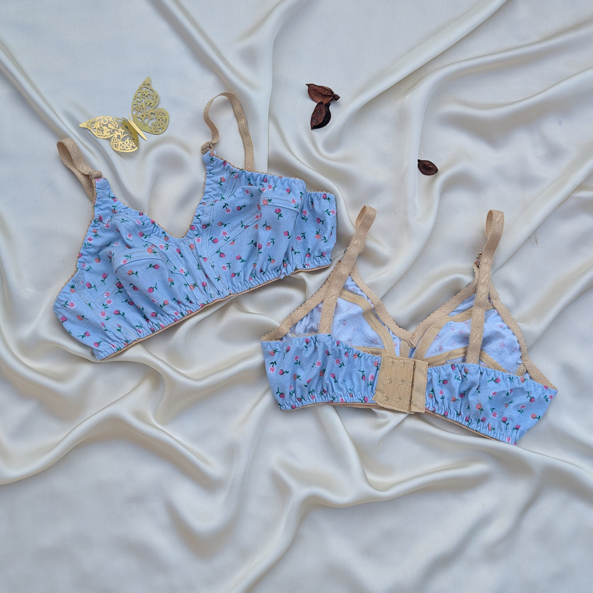 Colorfull Design Mix Fabric Bra
