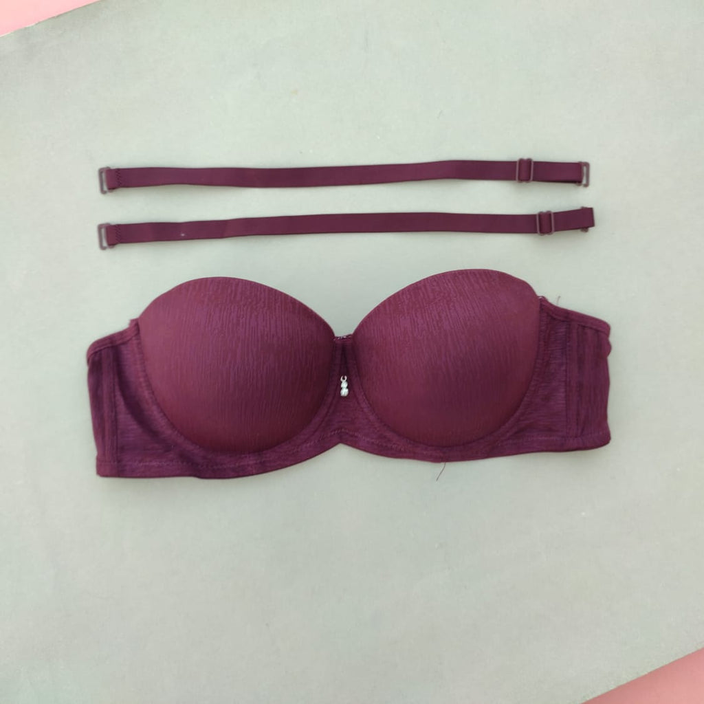 Pearls Padded Half Cup Wired Pushup Bra With Removeable Straps