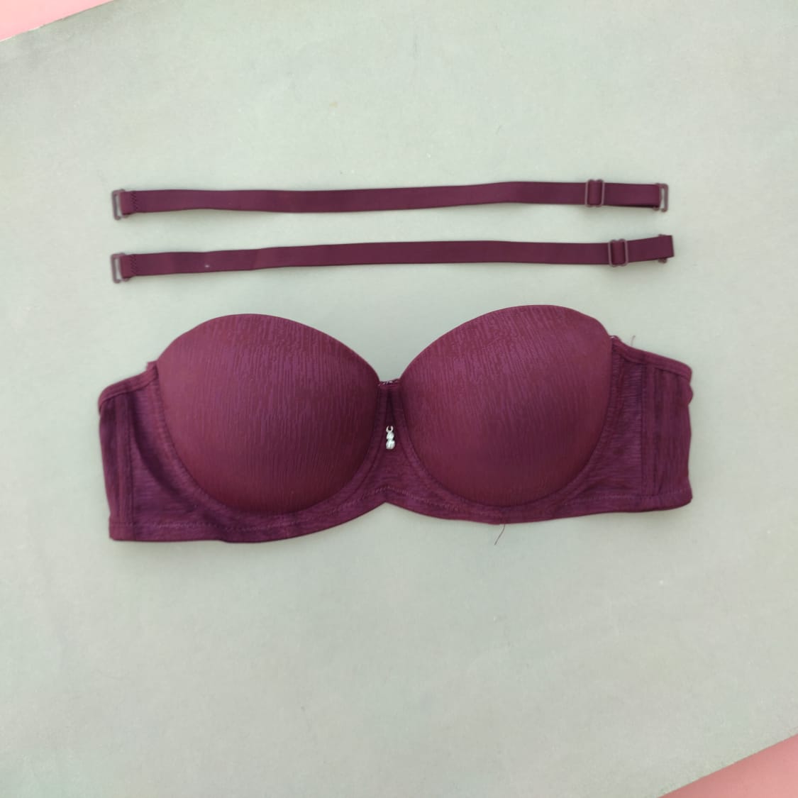 Pearls Padded Half Cup Wired Pushup Bra With Removeable Straps