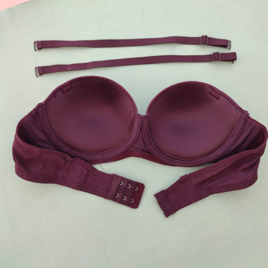 Pearls Padded Half Cup Wired Pushup Bra With Removeable Straps