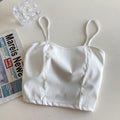 Retro Pu Leather Camisole/ Tank Top with Built-In Bra Pads