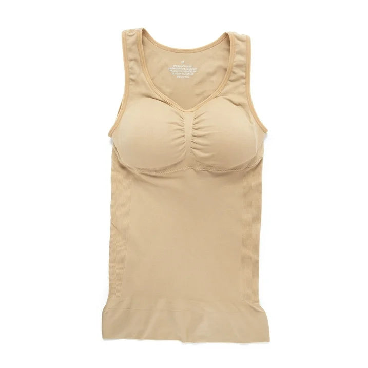 Comfort Wear Tummy Control Body Shaper Camisole with Built-In Bra