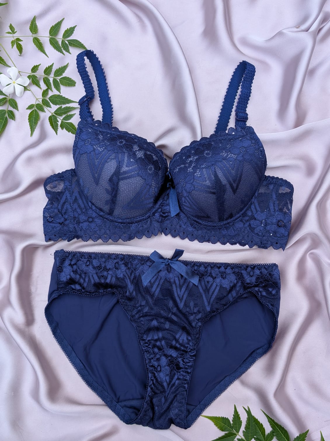 Pushup Wired Bridal/Daily Wear Net Bra Set