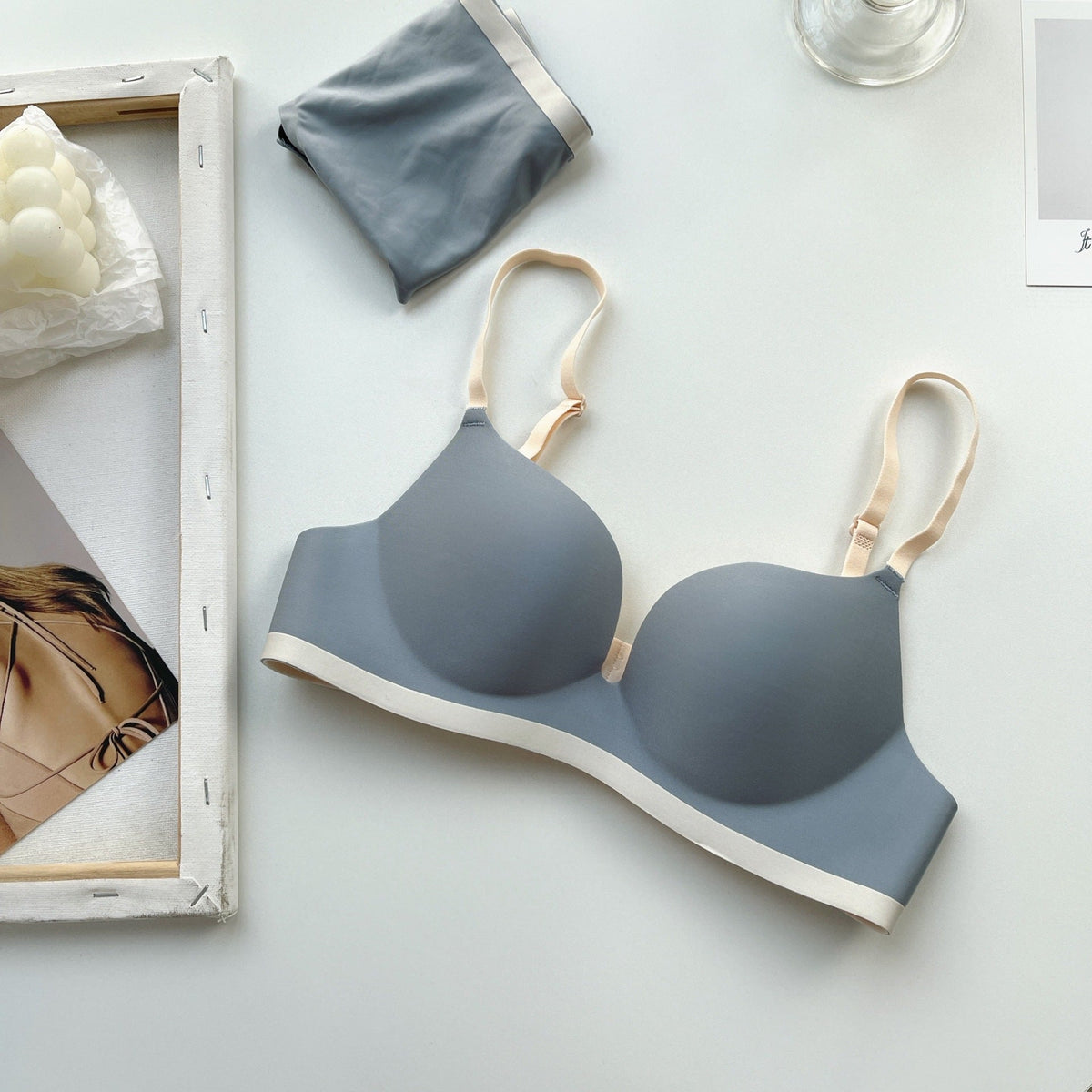 Linning Seamless Double Padded Soft Bra Set