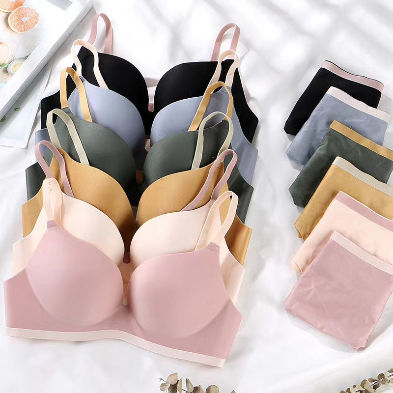 Linning Seamless Double Padded Soft Bra Set