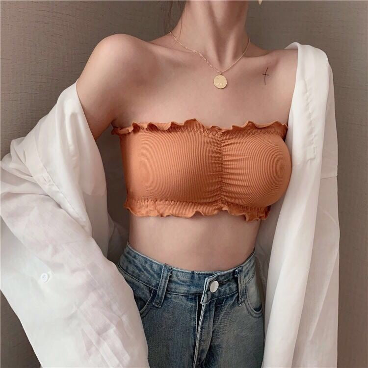Wrinkle Strapless Light Padded Bra