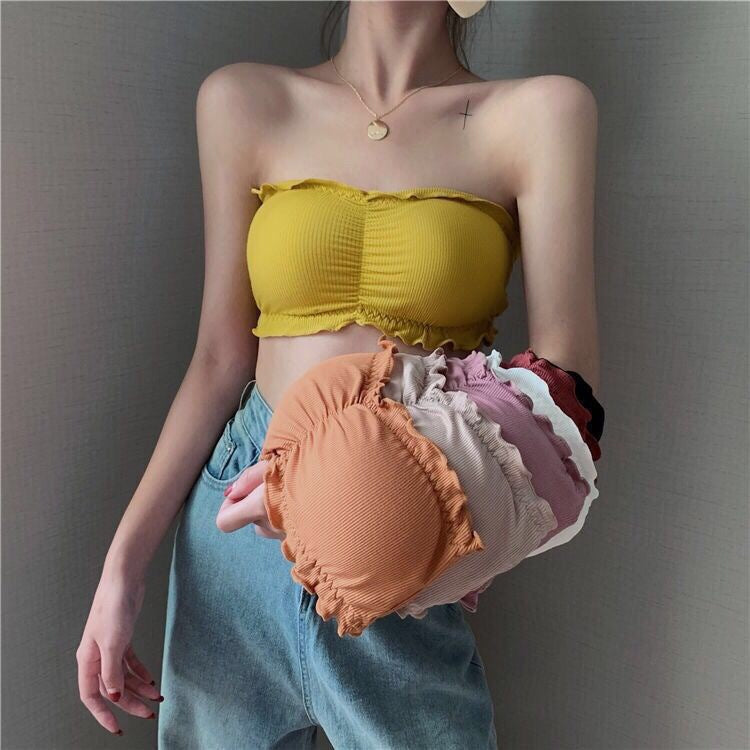 Wrinkle Strapless Light Padded Bra